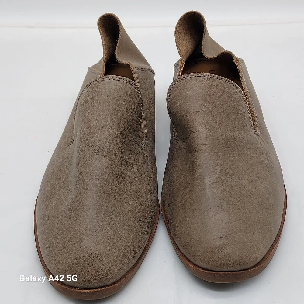 Lucky‎ Brand Cahill Taupe Leather Loafers Slip On Flats Womens 8 M LK-CAHILL